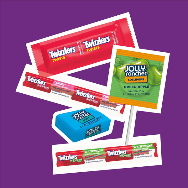 JOLLY RANCHER & TWIZZLERS Fruit Flavored Candy, Variety Pack, Fun Size, 270 pcs.