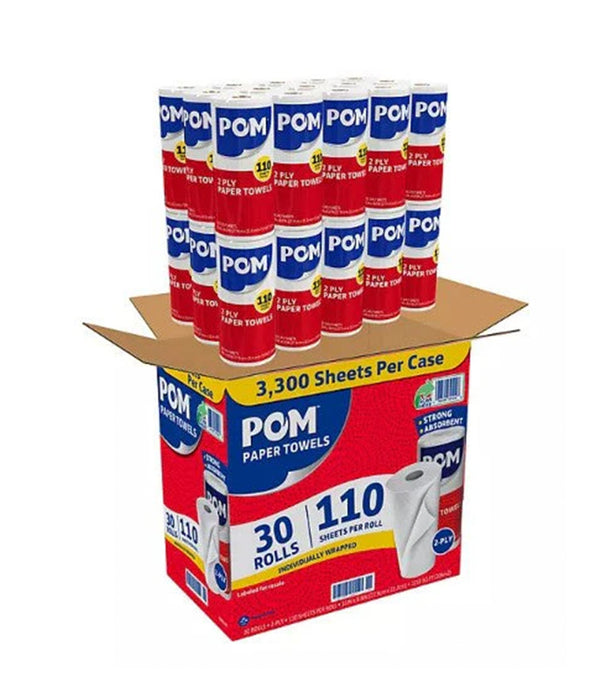 POM Individually Wrapped 2-Ply Paper Towels 110 sheets/roll, 30 rolls POM Individually Wrapped 2-Ply Paper Towels 110 sheets/roll, 30 rolls