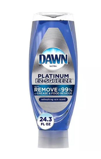 Dawn EZ-Squeeze Platinum Liquid Dish Soap, Refreshing Rain Scent 24.3 fl. oz., 4 pk.