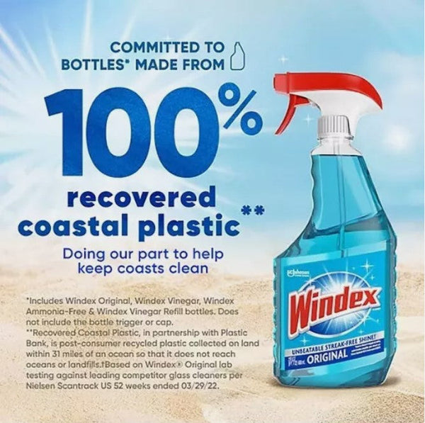 Windex Original Glass Cleaner 128 fl. oz. Refill + 32 fl. oz. Trigger