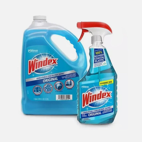 Windex Original Glass Cleaner 128 fl. oz. Refill + 32 fl. oz. Trigger