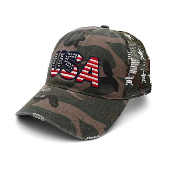 American Flag Hats Patriotic Trucker Cap for 4th of July