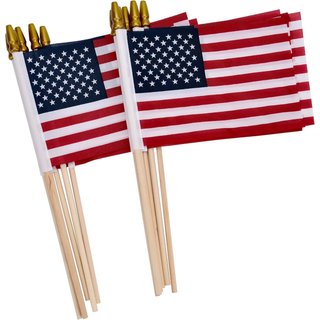 Mini American Flags on Stick 4x6 Inch Handheld US Flags for Patriotic Events