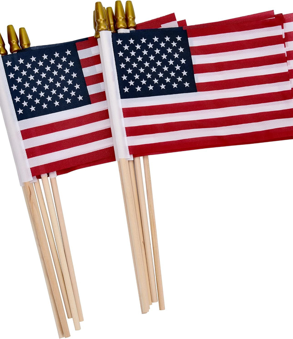 Mini American Flags on Stick 4x6 Inch Handheld US Flags for Patriotic Events