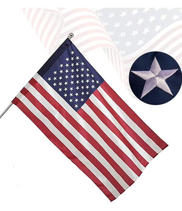 Embroidered US Flag for Outdoor Patriotic Display