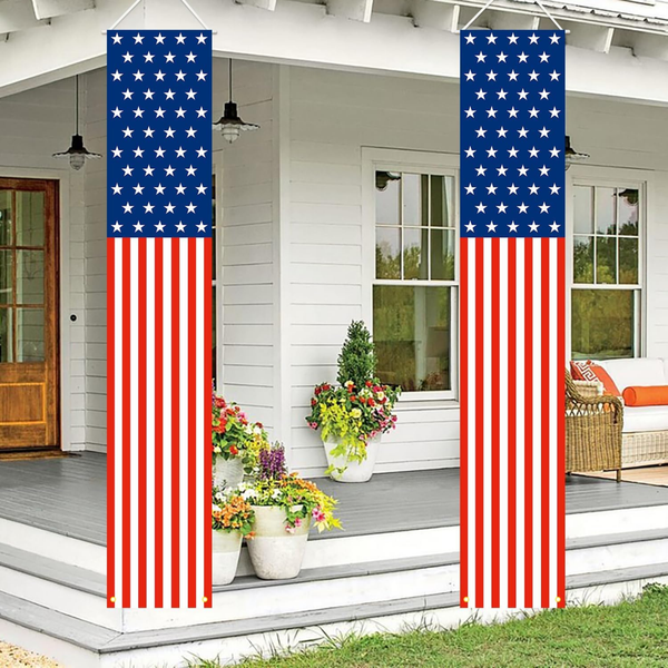 4th of July Decorations Outdoor Patriotic Porch Banner Set