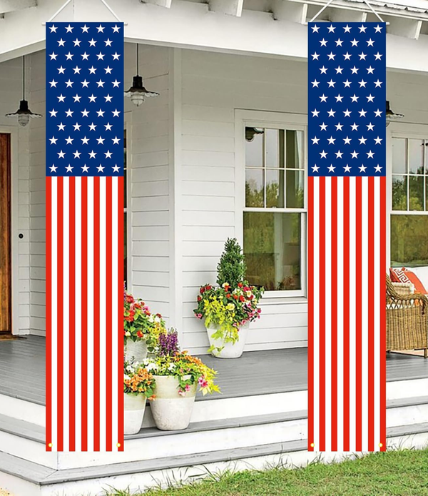 4th of July Decorations Outdoor Patriotic Porch Banner Set