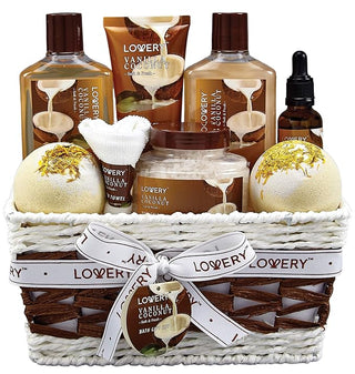 Bath and Body Works Gift Sets – 9-Piece Vanilla Coconut Home Spa Set for Women