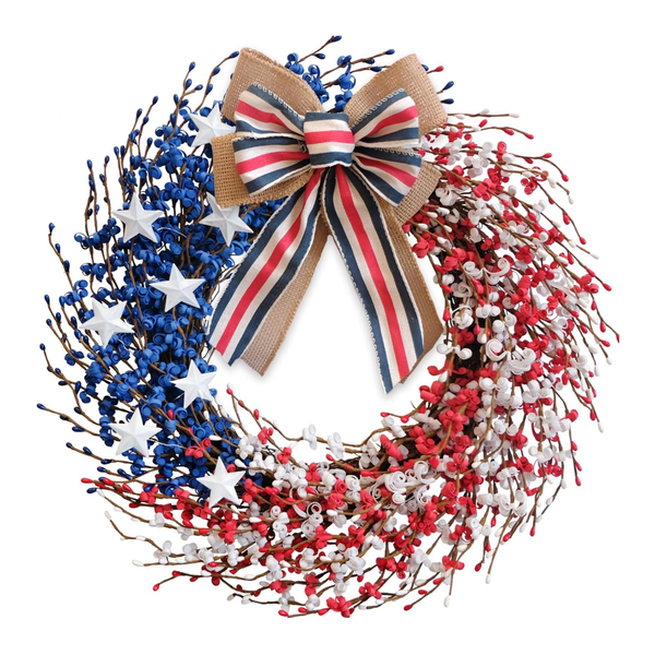 4th of July Wreaths for Front Door Patriotic Decor
