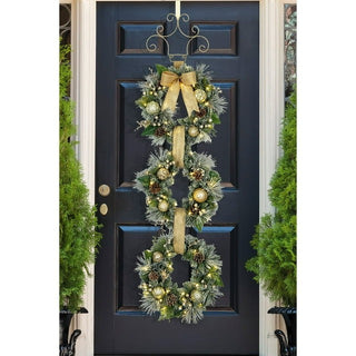 Member's Mark Pre-Lit Flocked Three Wreath Door Hanger