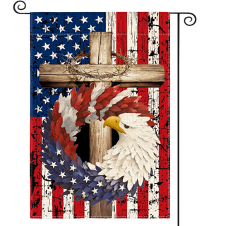 USA Flag with Eagle Patriotic Double Sided Garden Flag