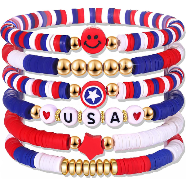 Fourth of July Accessories Patriotic Bracelet Set for Women