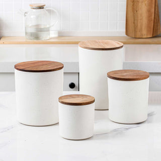 Member's Mark 4-piece Canister With Acacia Wood Lid Set