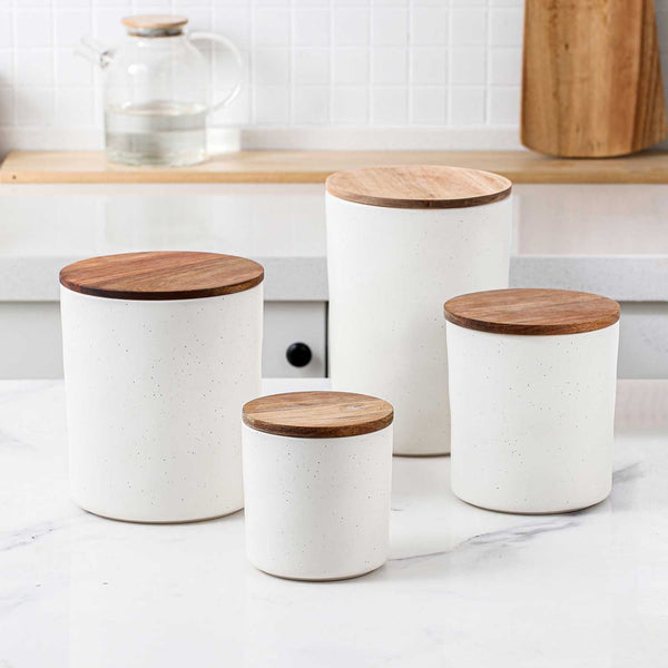 Member's Mark 4-piece Canister With Acacia Wood Lid Set