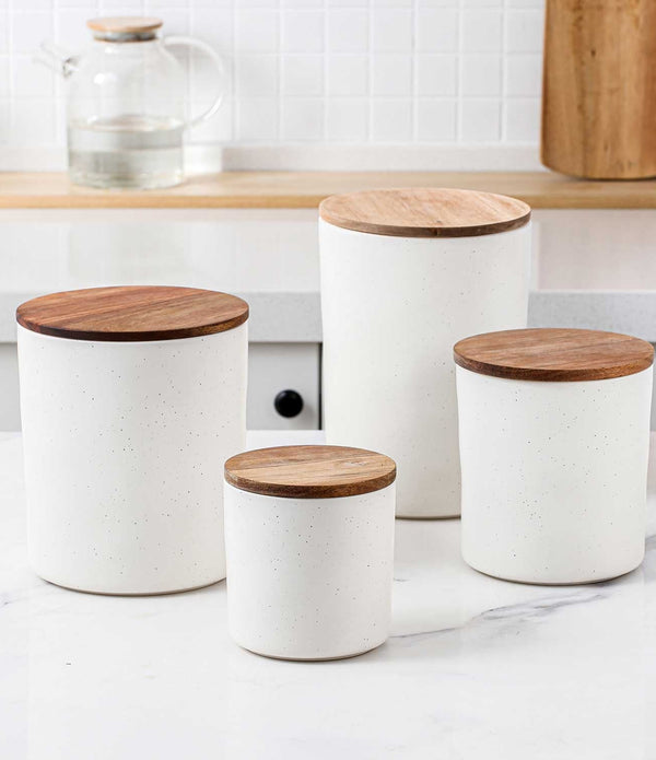 Member's Mark 4-piece Canister With Acacia Wood Lid Set