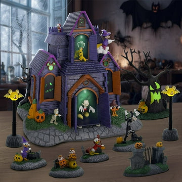 Disney Pre-Lit Animated Halloween Village, 9 pc.