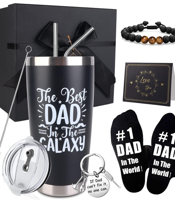 Gifts for Dad 8-Piece Father’s Day Gift Set with Tumbler & Accessories