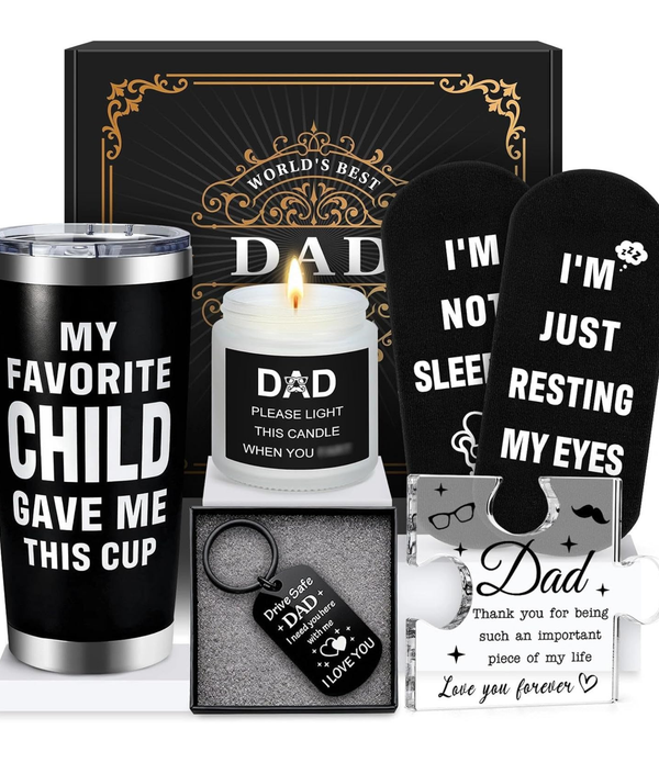 Funny Gifts for Dad Gift Basket with Tumbler and Accessories