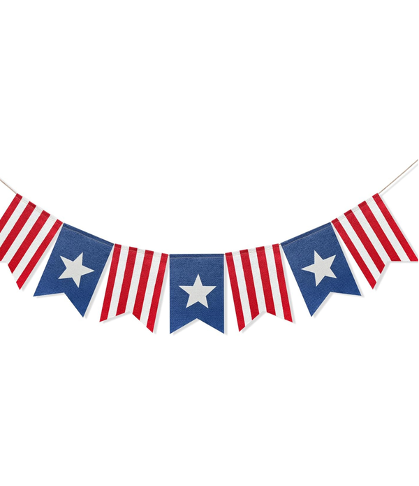USA Flag Bunting Patriotic 4th of July Banner Decor