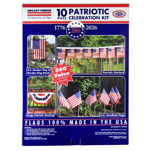 Red White and Blue Flags Patriotic Celebration Flag Kit for Memorial Day and National Events