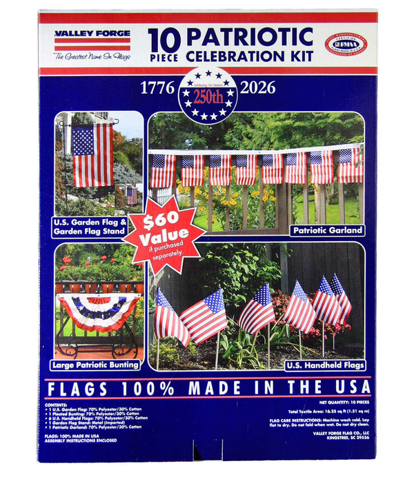 Red White and Blue Flags Patriotic Celebration Flag Kit for Memorial Day and National Events