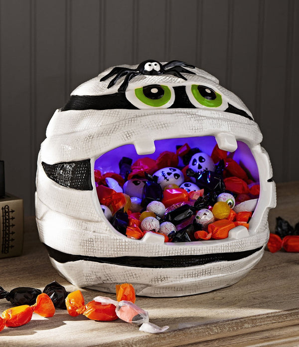Member's Mark Pre-Lit Ceramic Mummy Halloween Candy Bowl