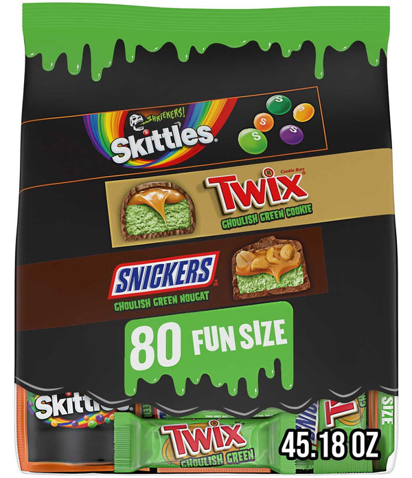 Mars Ghoulish Green, Halloween Variety Pack Candy, Fun Size, 80 pcs.