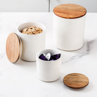 Member's Mark 4-piece Canister With Acacia Wood Lid Set