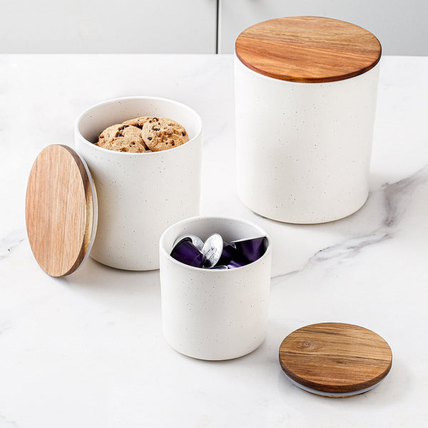 Member's Mark 4-piece Canister With Acacia Wood Lid Set
