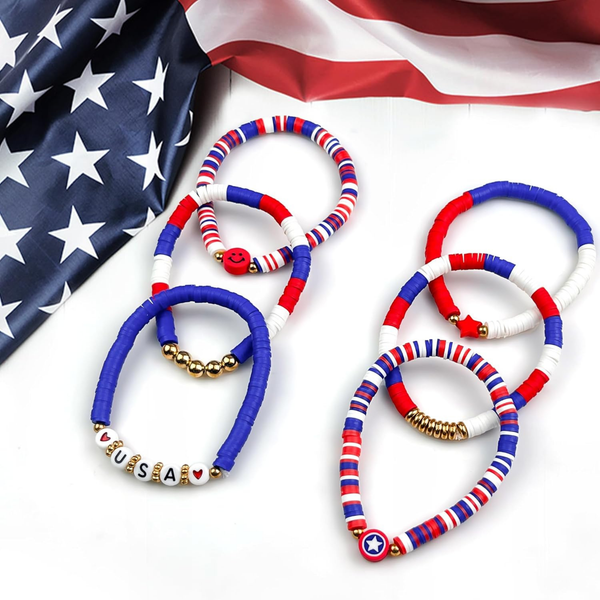 Fourth of July Accessories Patriotic Bracelet Set for Women