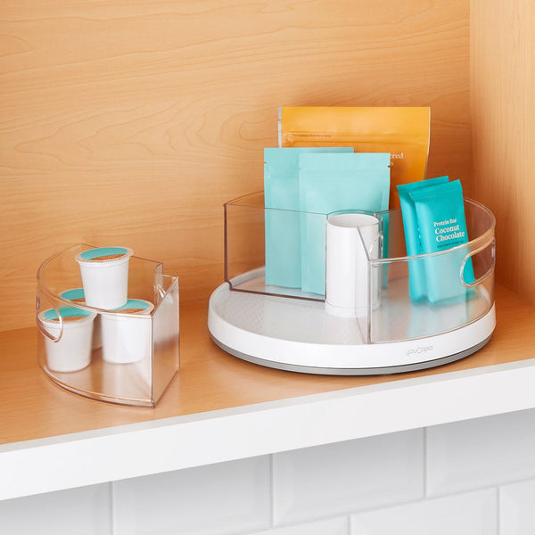 YouCopia Crazy Susan Turntable with 3 Bins Organizer Set