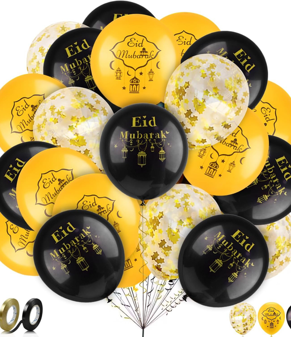 Eid al Fitr Celebration – 32 PCS Eid Mubarak Balloons for Home & Party Decor