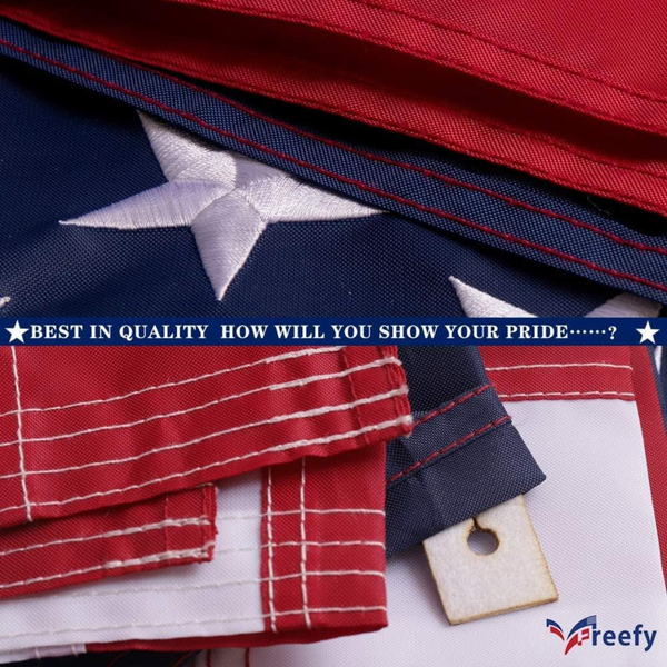 Embroidered US Flag for Outdoor Patriotic Display