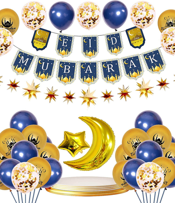 Eid Mubarak Balloons for Festive Party Decoration Kit