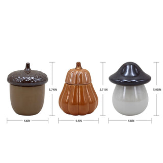 Decorative Ceramic 10 oz. Harvest Candles, 3 pk.