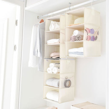 We Think Storage Set of 4 Attachable Three-Shelf Hanging Closet Organizers, Assorted Colors