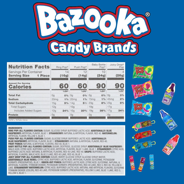 Bazooka Candy, Variety Pack, 40 ct.