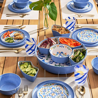 Member's Mark Bamboo Melamine 6-Section Serving Platter with Lazy Susan Base and Storage Lid