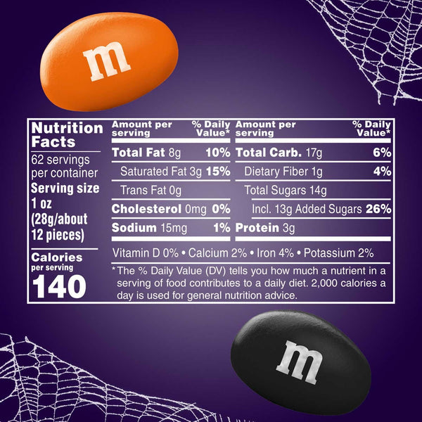 M&M'S Peanut Milk Chocolate Halloween Candy, 62 oz.