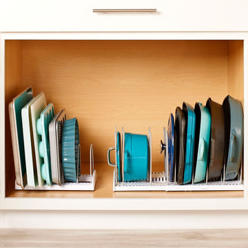 YouCopia Expandable Cookware and Adjustable Bakeware Storage Rack, 2-Piece Set