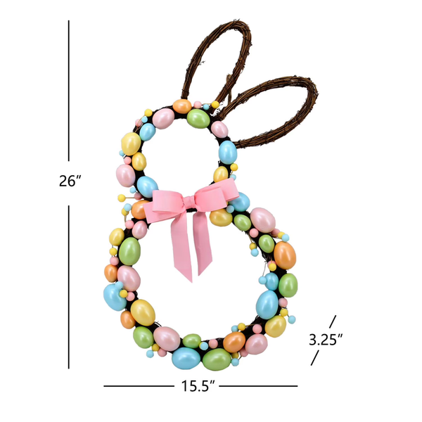 Bunny Wreath – Twig Bunny-Shaped Wreath for Easter & Spring Decor