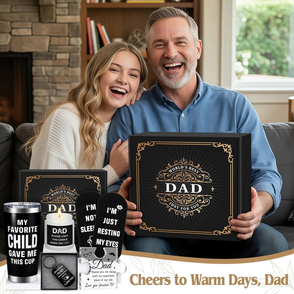 Funny Gifts for Dad Gift Basket with Tumbler and Accessories