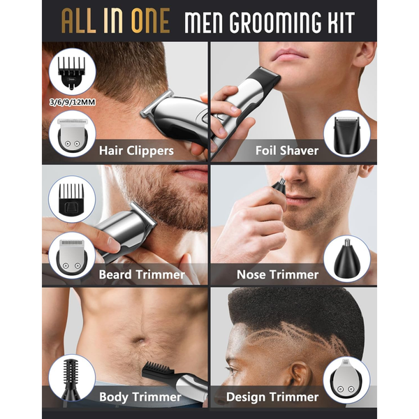 Beard Trimmer for Men Waterproof Grooming Kit Father’s Day Gift
