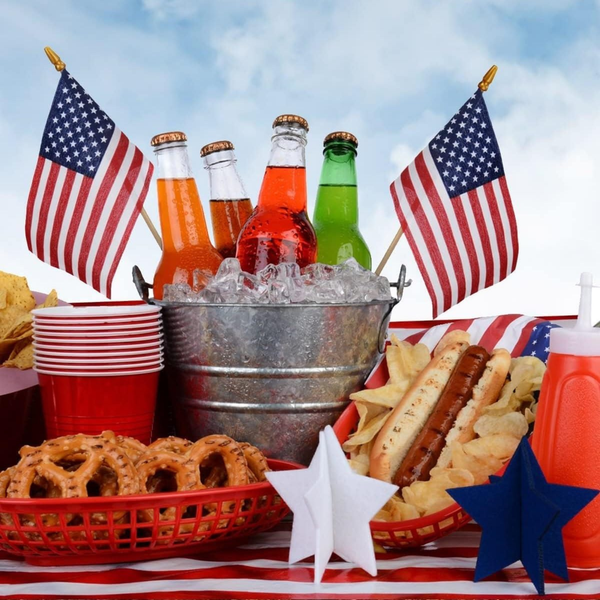 Mini American Flags on Stick 4x6 Inch Handheld US Flags for Patriotic Events