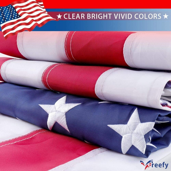 Embroidered US Flag for Outdoor Patriotic Display
