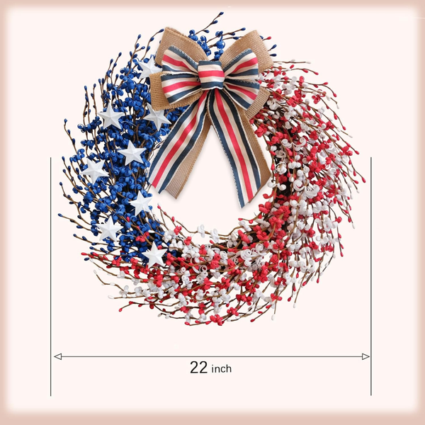 4th of July Wreaths for Front Door Patriotic Decor