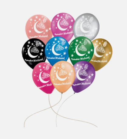 Blue & Silver Bumper Ramadan Mubarak Banners Bunting Balloons Decorate Balloon