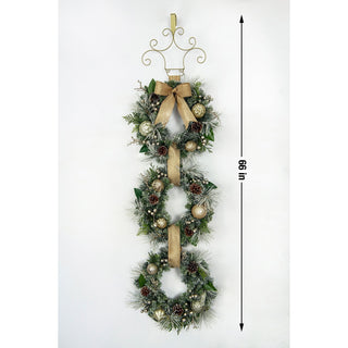 Member's Mark Pre-Lit Flocked Three Wreath Door Hanger