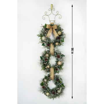 Member's Mark Pre-Lit Flocked Three Wreath Door Hanger