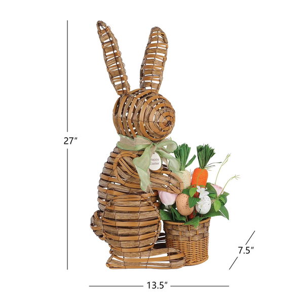 Outdoor Easter Decorations – 27" Woven Bunny Porch Décor